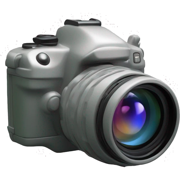  a 3D mimetic digital camera is facing the lens at a 0-degree angle emoji