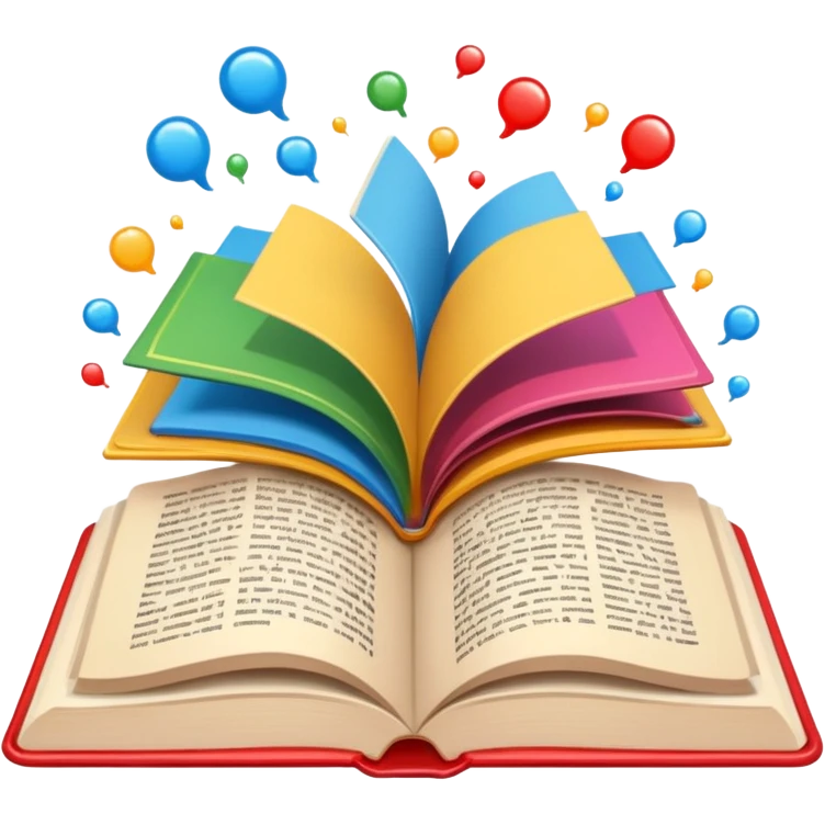A book with a comic emoji