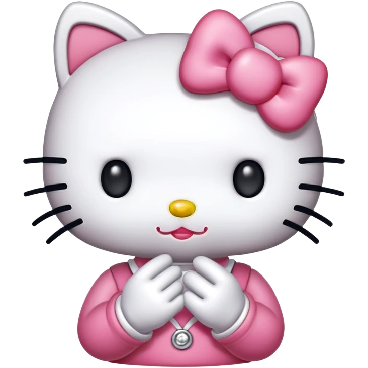 hello kitty with joint emoji