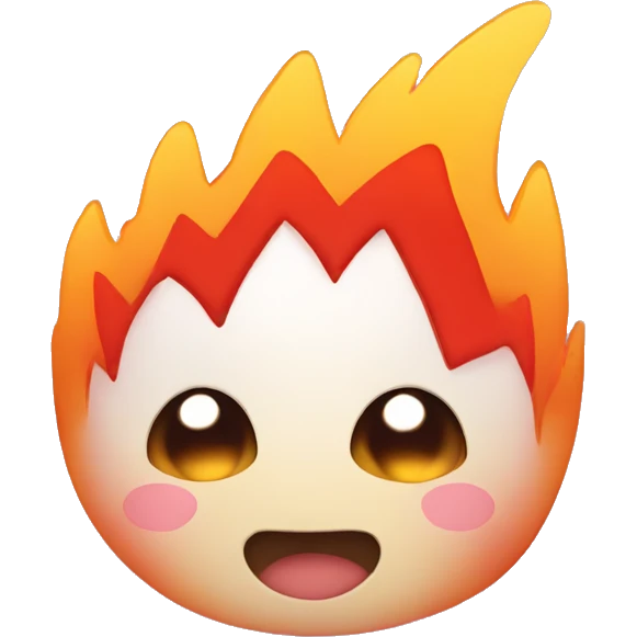 Cute fire with hearts  emoji