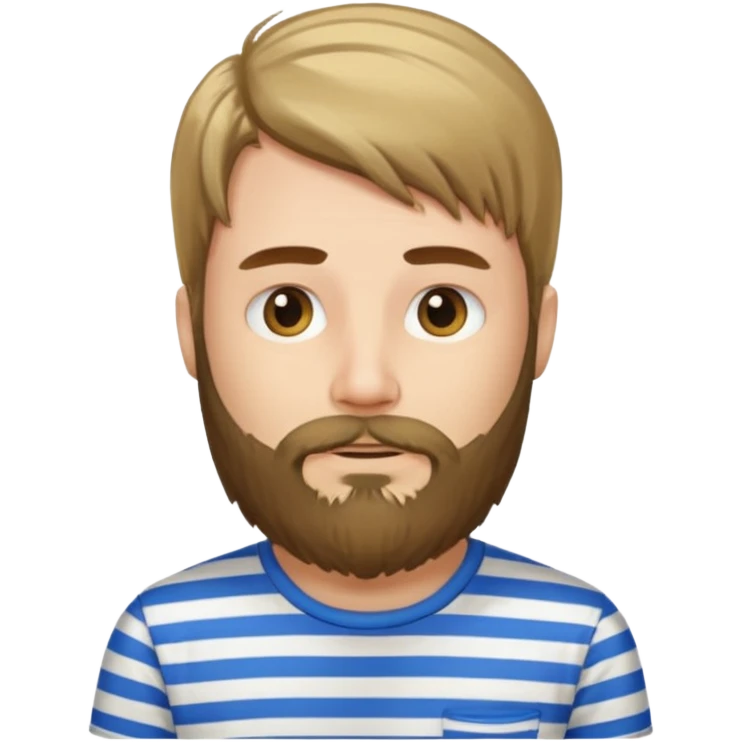 man with long hair and beard wearing vertical striped t-shirt emoji