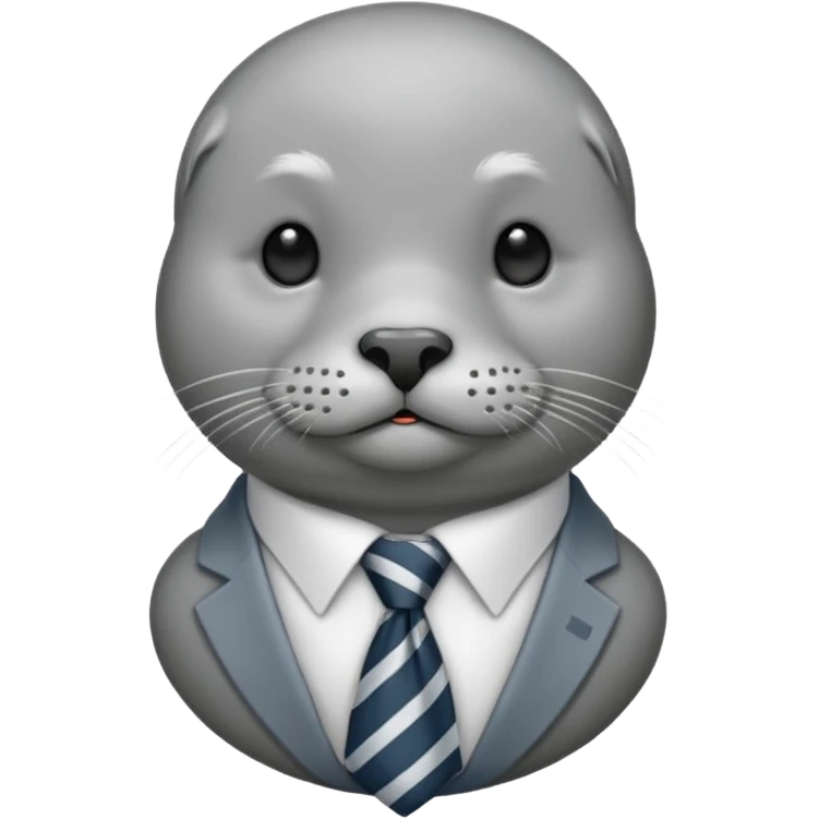 long mustached seal with tie emoji