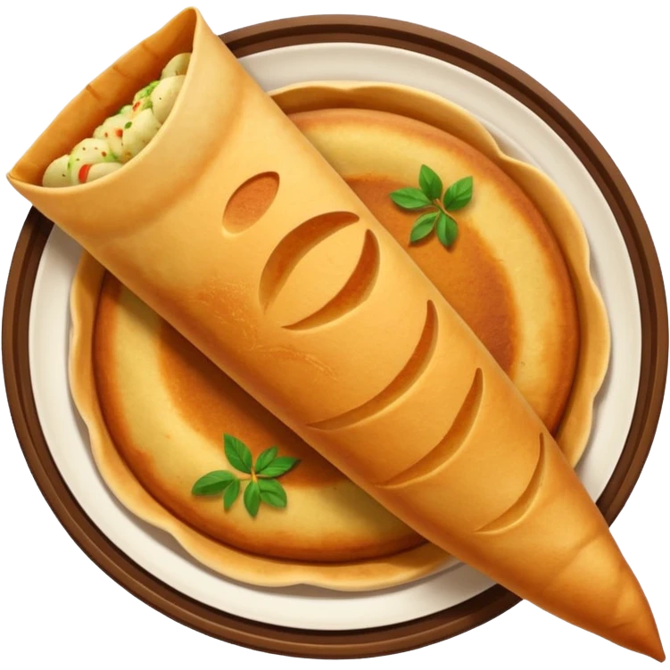 masala dosa in south indian style make it as more realistic emoji