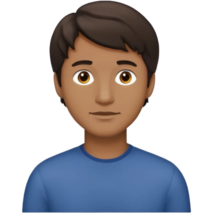 Un hombre con pelo chino y corto medio morenito u emoji
