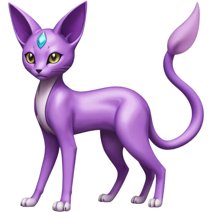 Shiny Espeon-Genesect-Mewtwo-Serval-Fakémon-hybrid-creature (full body)  emoji