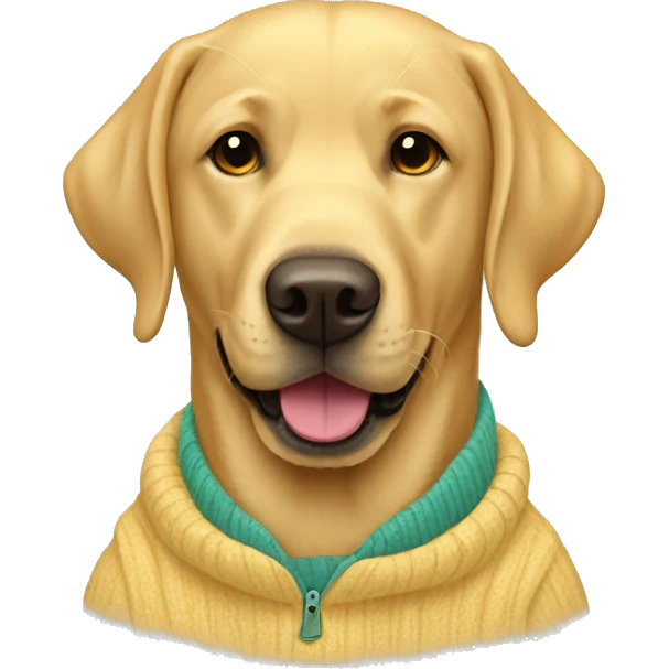 Golden Labrador wears a Pullover  emoji