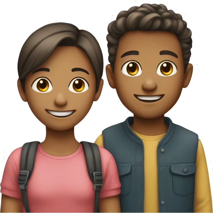 smiling boy and girl emoji