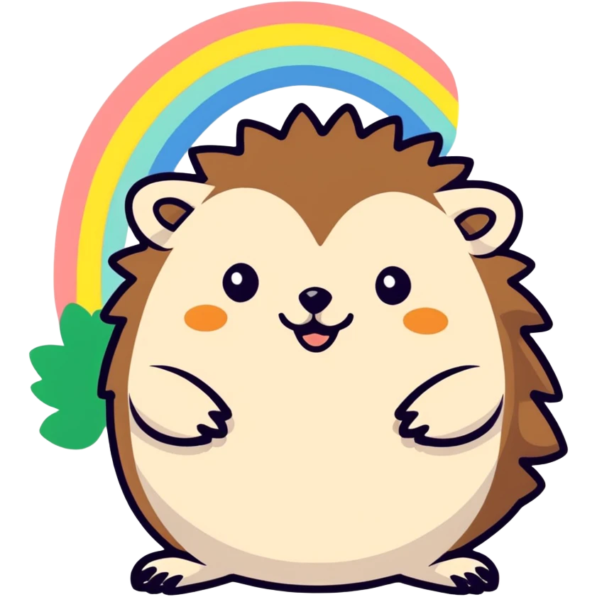 Hedgehog with Rainbow emoji