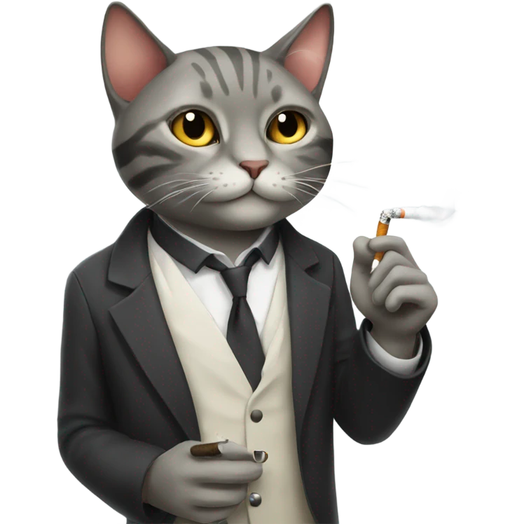 cat smoking cigarette emoji
