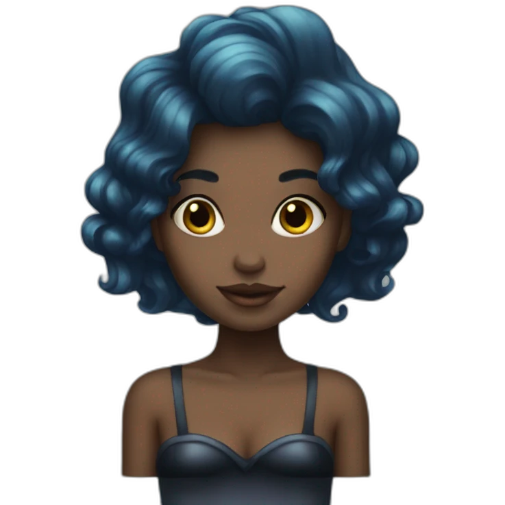 mermaid poisson noir girl emoji
