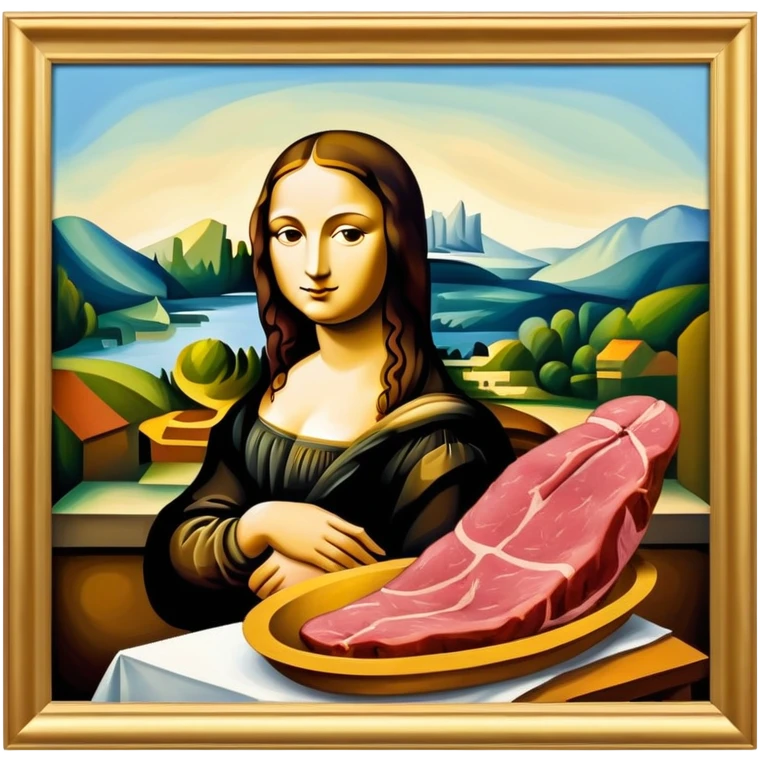 picasso abstract art mona lisa SPAM MEAT painting  emoji