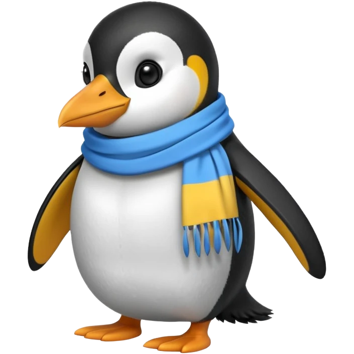 penguin with different scarf color  emoji