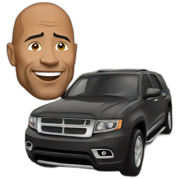 The Rock en voiture emoji