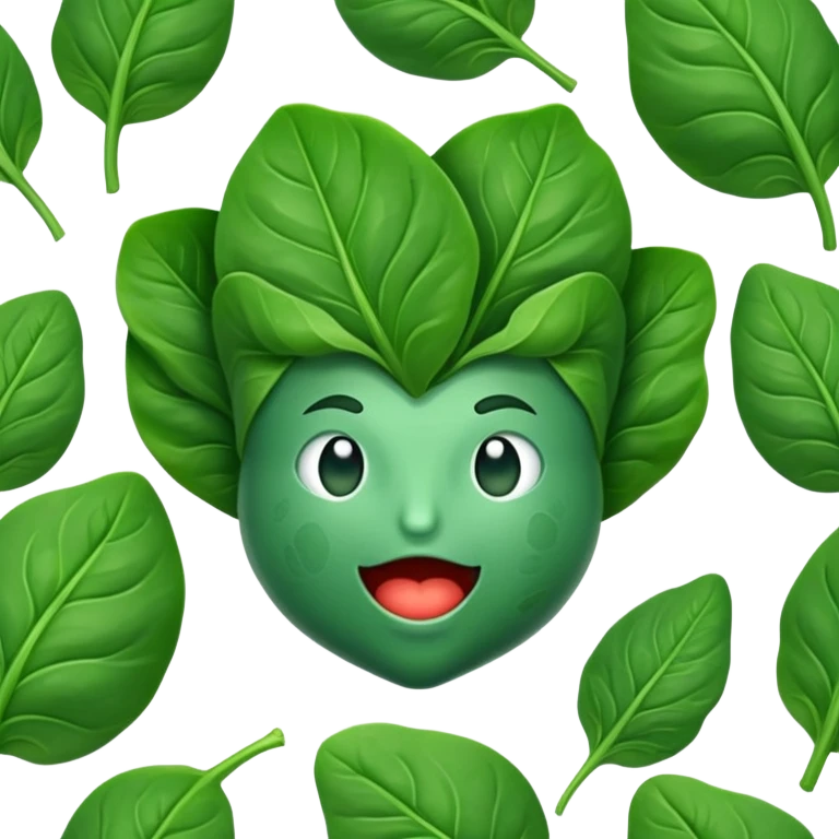 Spinach with a mouth emoji