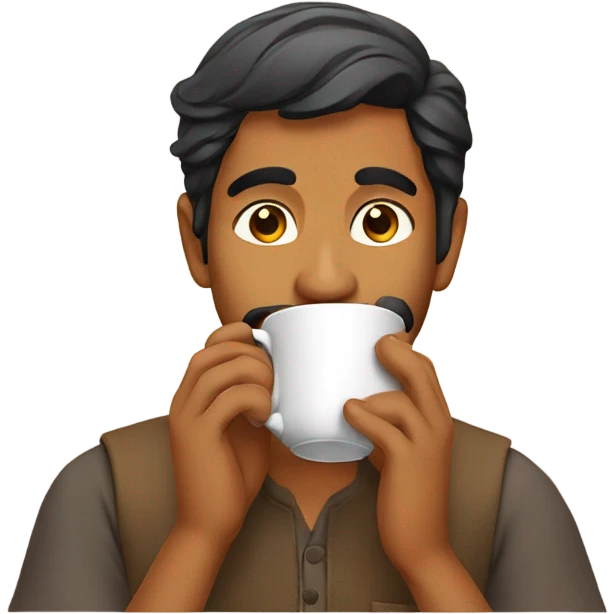 Indian guy drinking tea emoji
