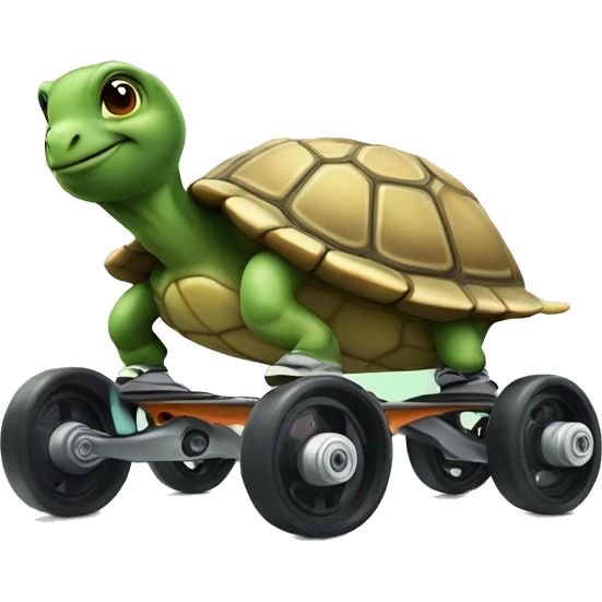 Turtle rollerblading emoji