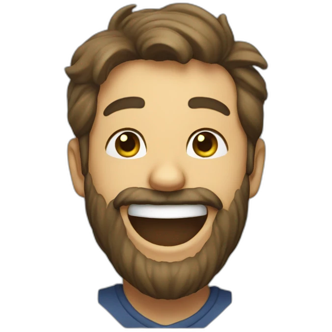 Image of a bearded man laughing emoji