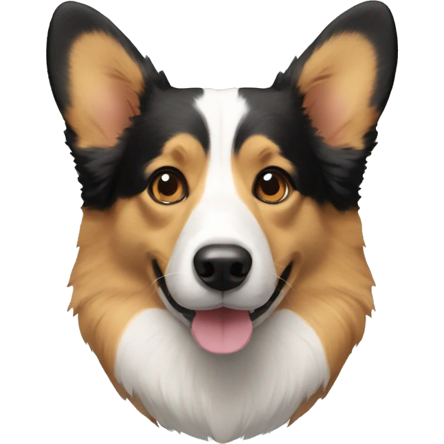 corgi mixed with a border collie black with light brown nose emoji