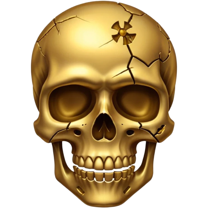 heavely broken gold skull emoji