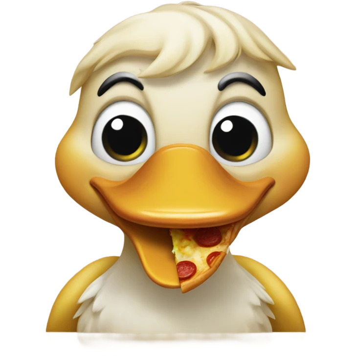 Duck eating pizza emoji