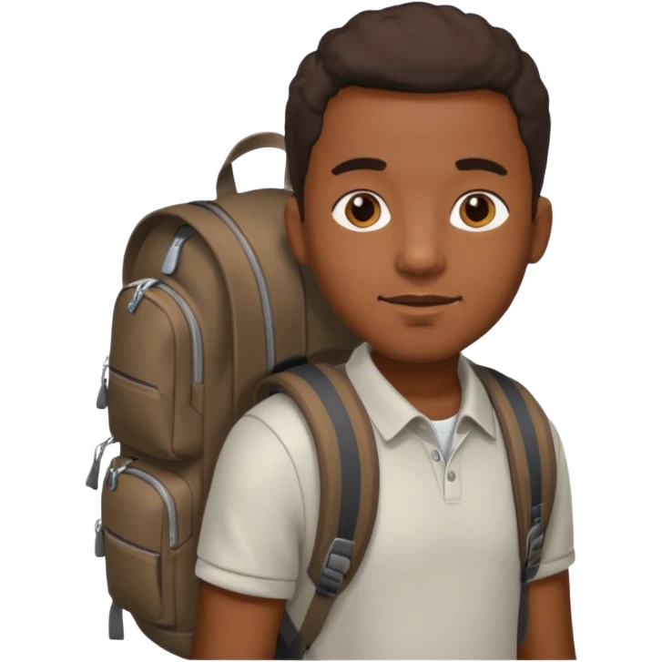 black man with backpack emoji