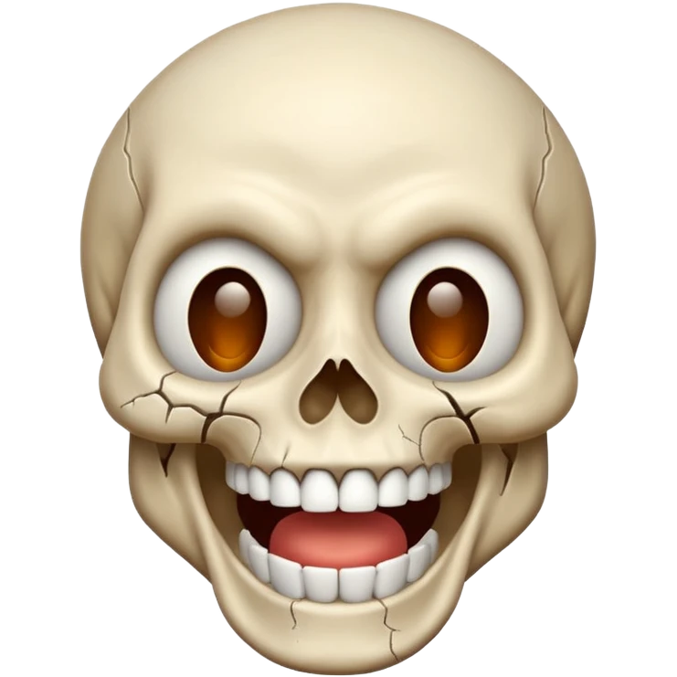 Skull laughing goofy emoji