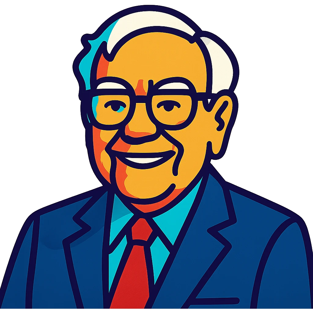 Warren Buffett wearing glasses and a suit in vibrant-toon style emoji
