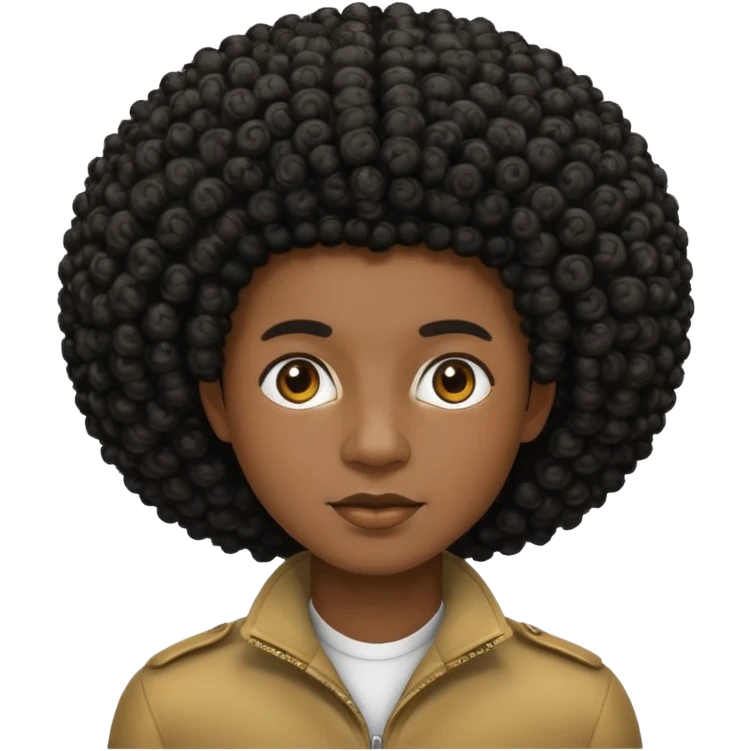curly afro black emoji