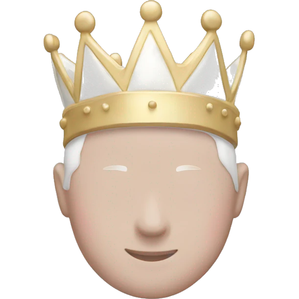 White and pastel pink crown emoji