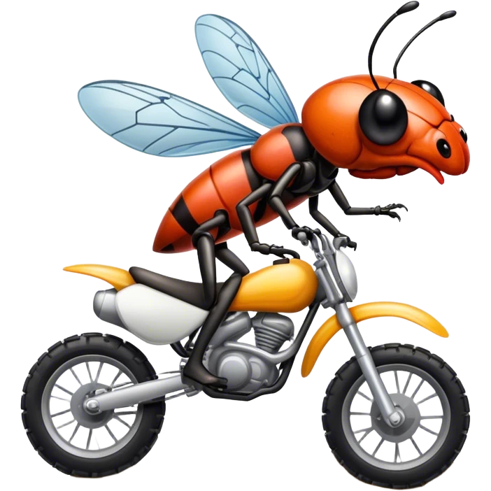 Bug riding dirt bike  emoji
