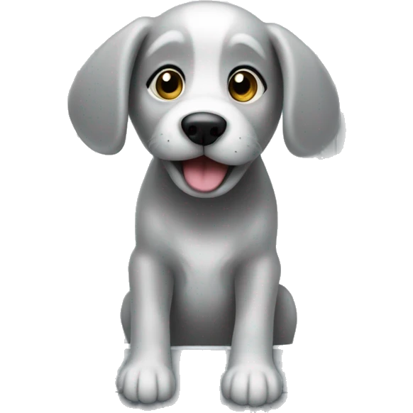 silver puppy behind a door emoji