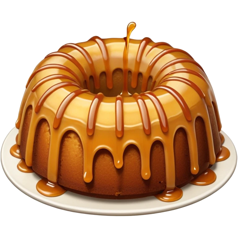 Bundt cake with sliced apples & caramel sauce  emoji