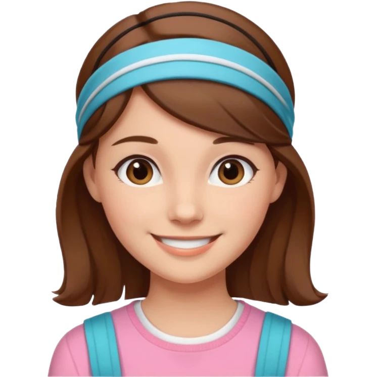 Preppy girl with brown hair emoji