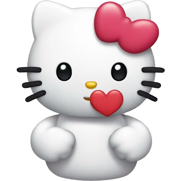 hello kitty with heart emoji