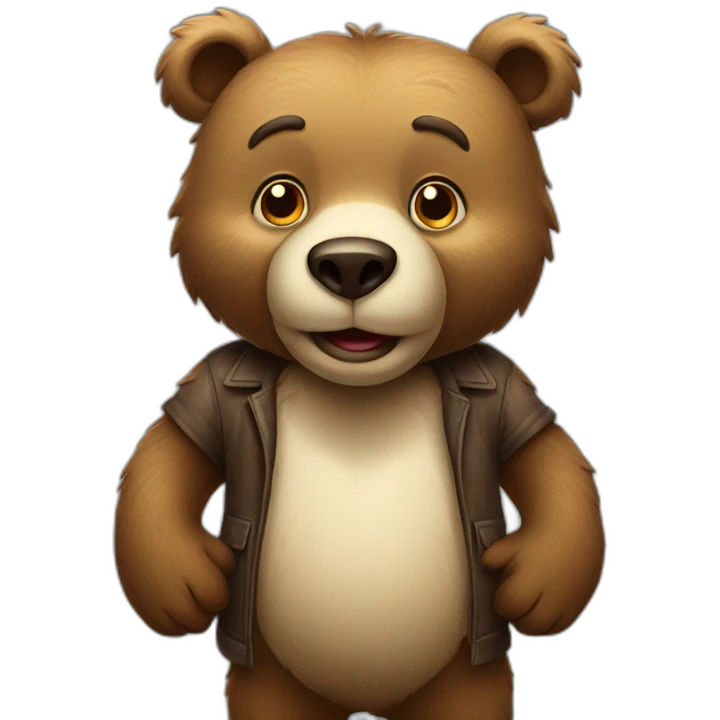 Toon Bear standing emoji