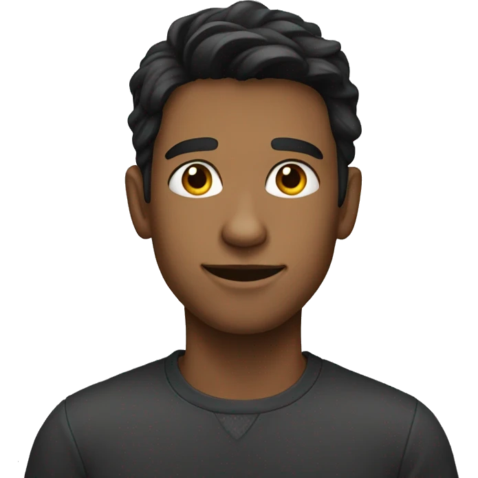 young guy with dark hair emoji
