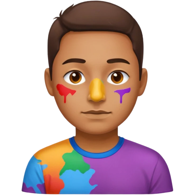 Paint on only nose, half body. emoji