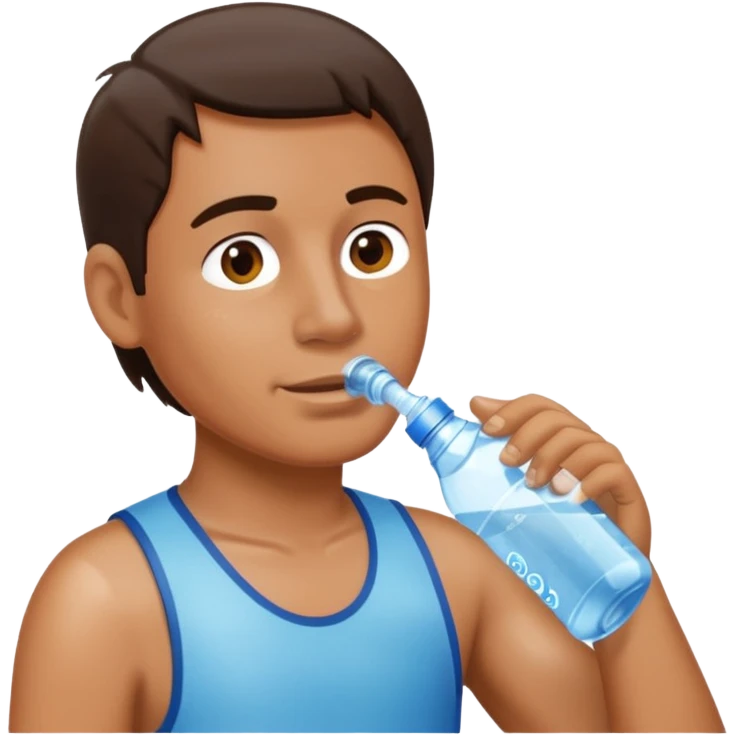 man drinking water from a bottle emoji