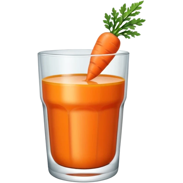 plain glass of carrot juice, filled to the top, no carrot, no greens, no garnish, simple, clear emoji
