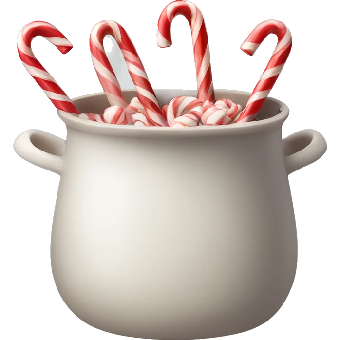 Ravello pot with small handles, candy canes inside emoji
