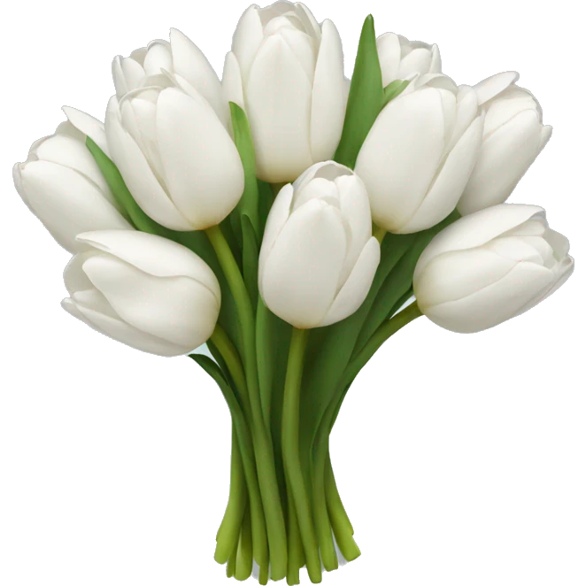 white tulip bouquet emoji