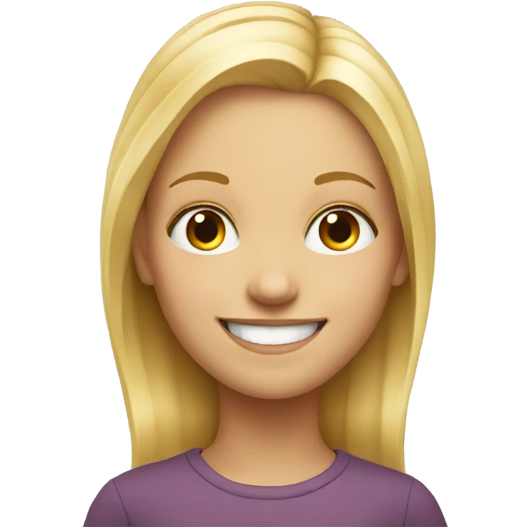 smiling blonde girl portrait emoji