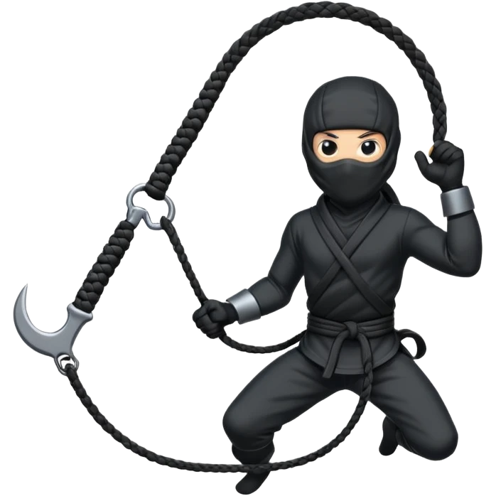 Ninja rope with grappling hook emoji