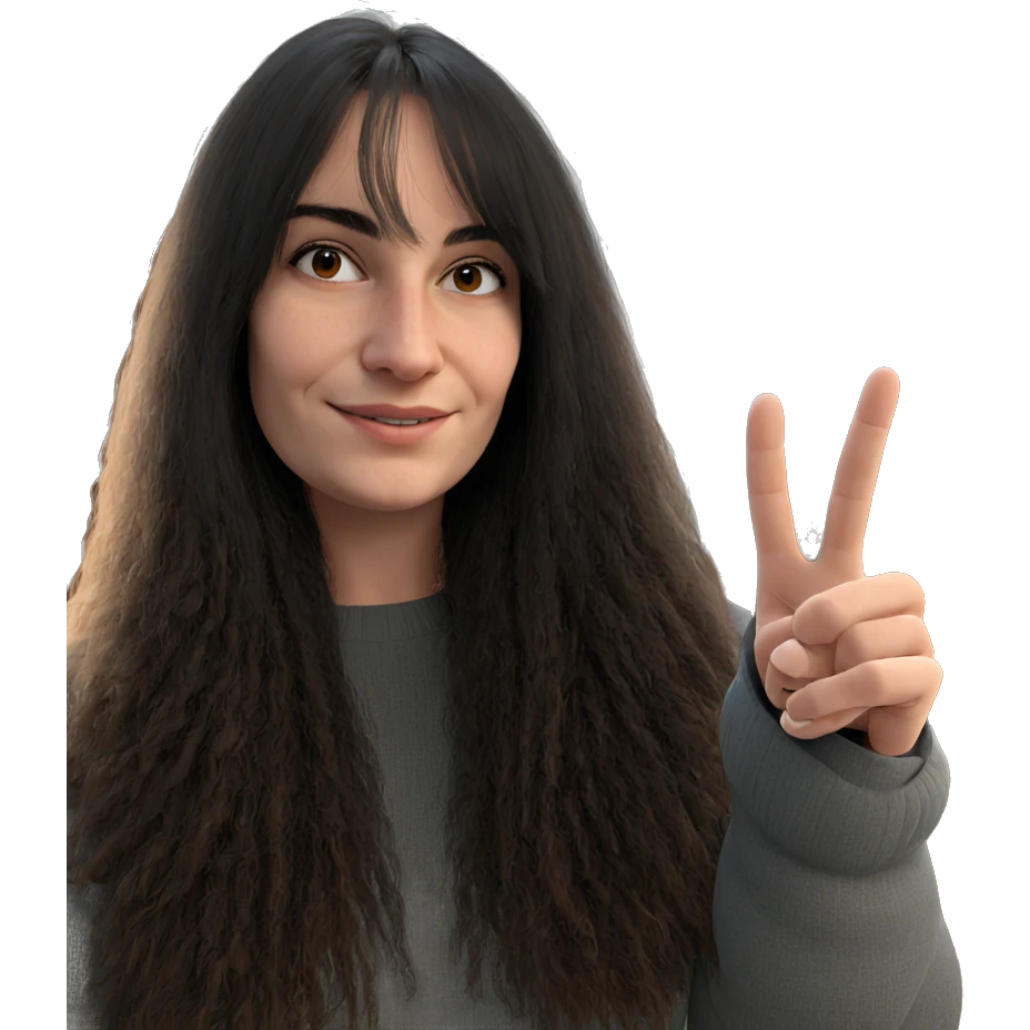 smiling girl in sweater emoji
