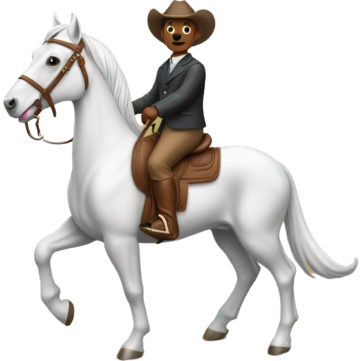 Dachshund riding a horse ￼ emoji