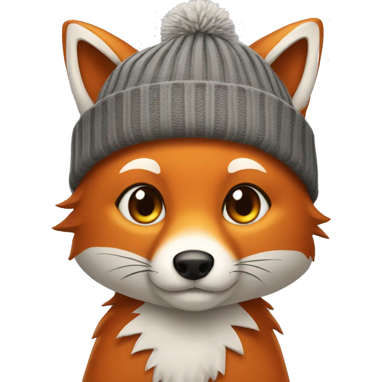 Fox wearing a beanie emoji