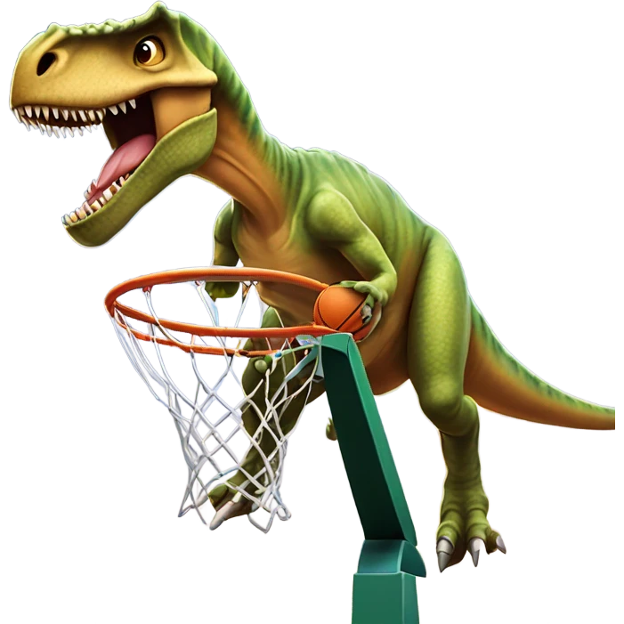 Dinosaur dunking emoji