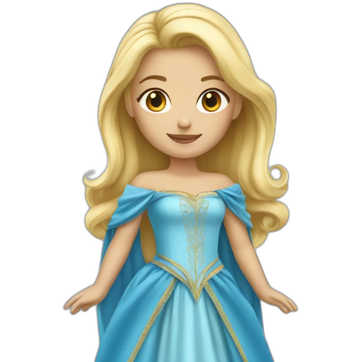Princesse blonde robe bleue emoji