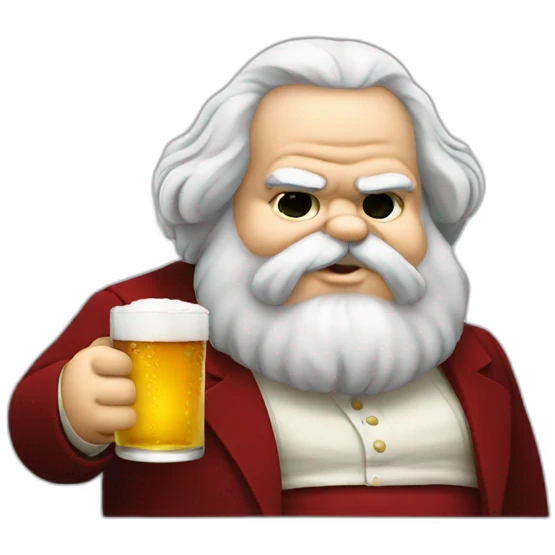 fat karl marx drinks beer emoji