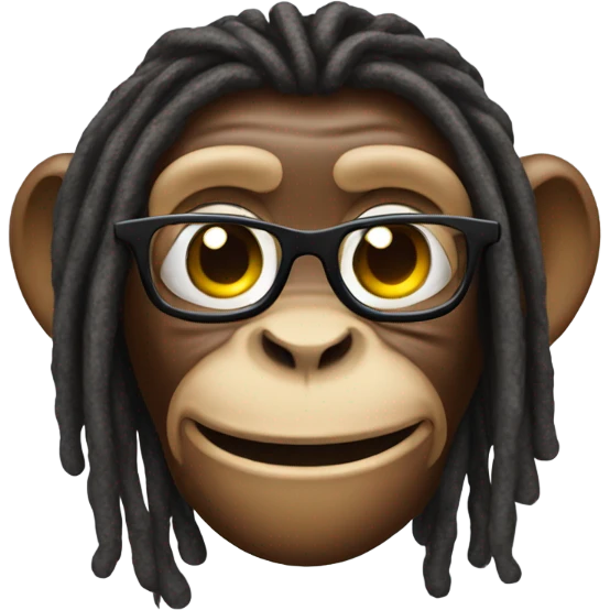monkey with dreads and glasses smiling  emoji